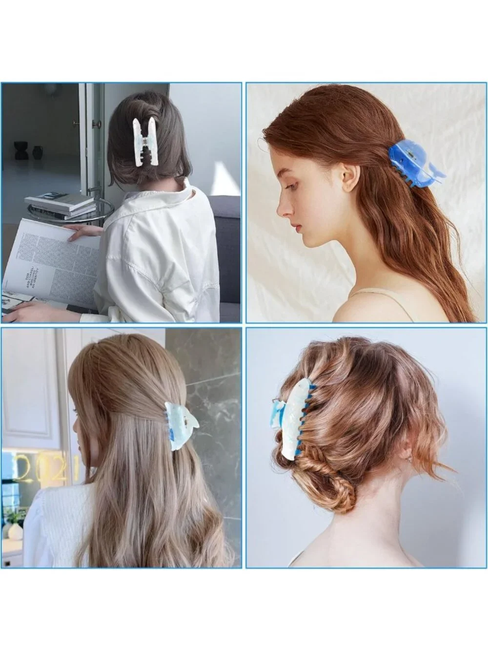 Cute Sea Animal Hair Clips Set | Large Ocean Claw Clips for Thick/Thin Hair